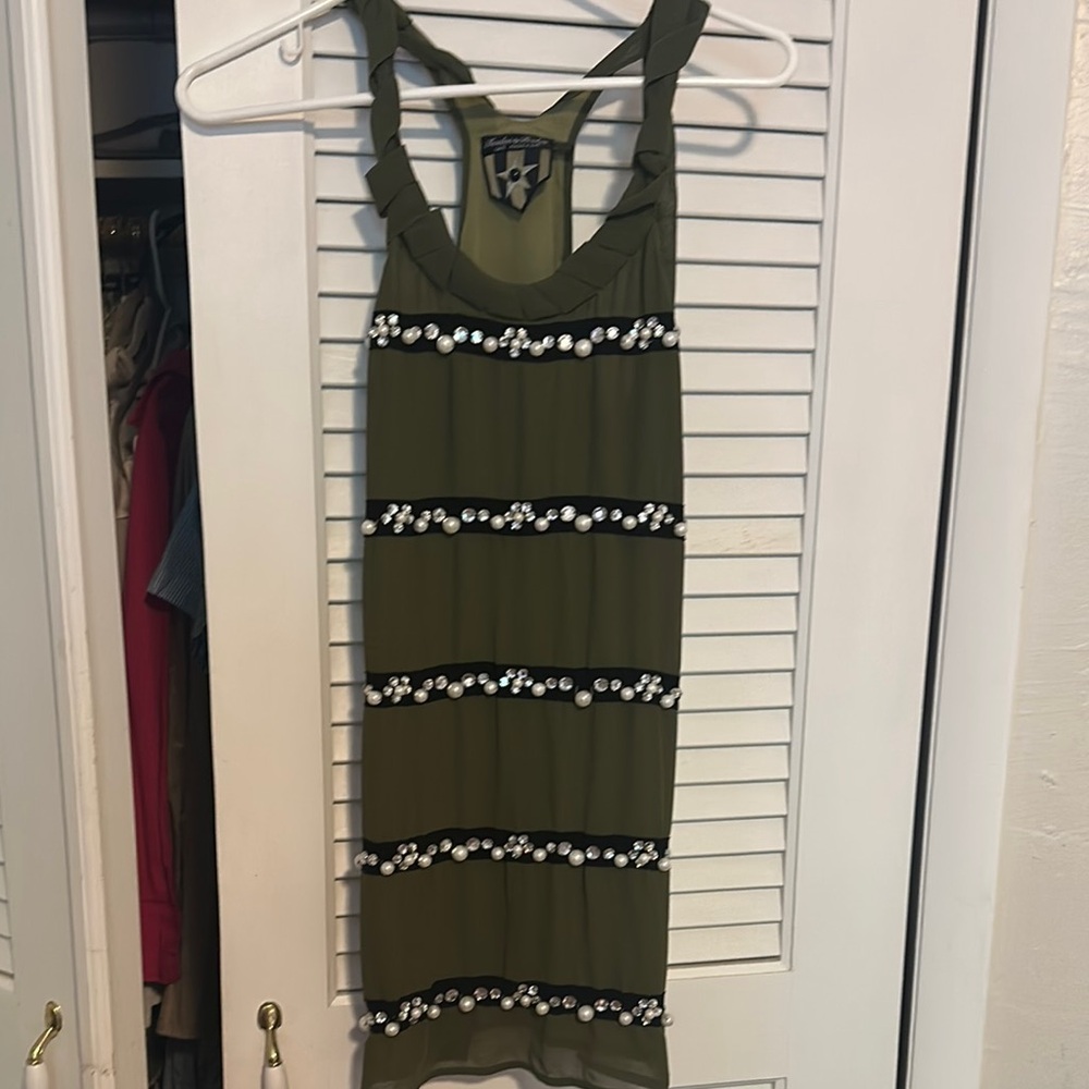 Green Sleeveless Sheath Top Scoop Neck Casual